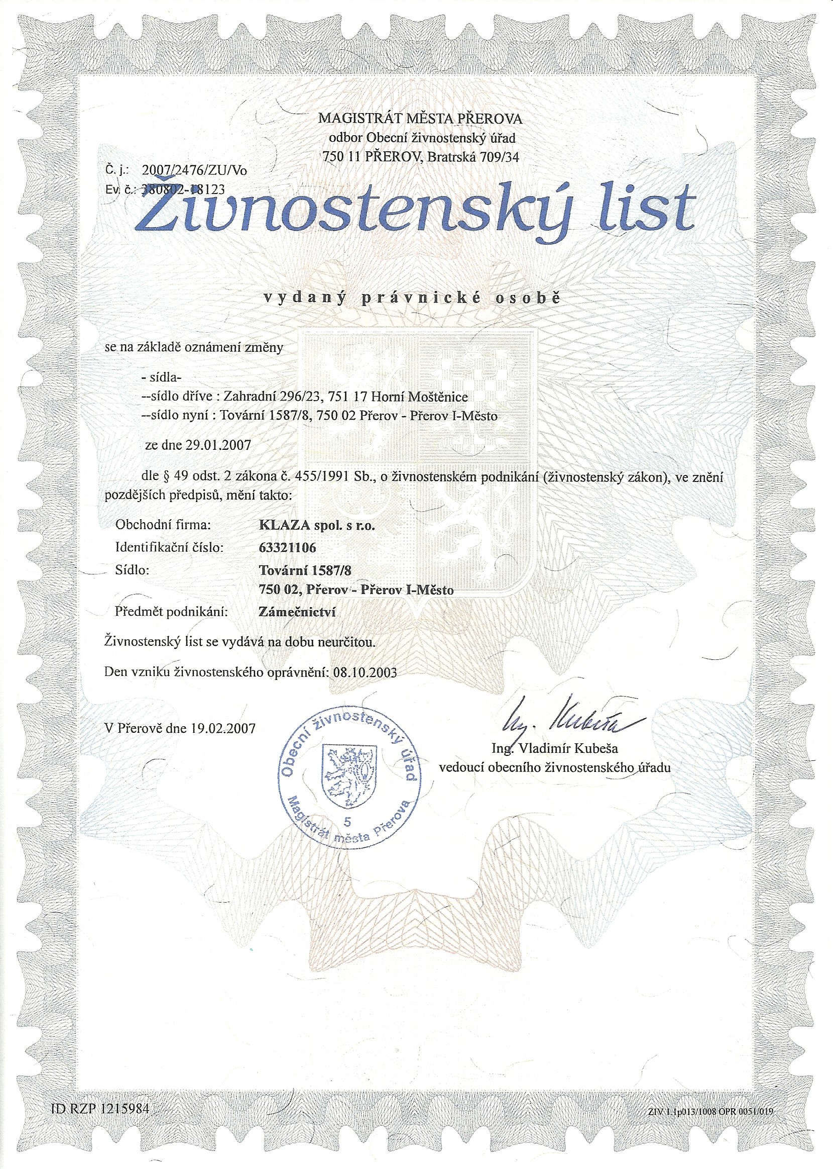 ivnostensk list